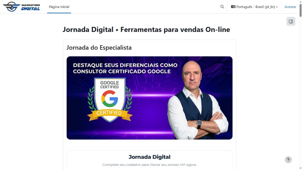 Tela de login — onde clicar para entrar