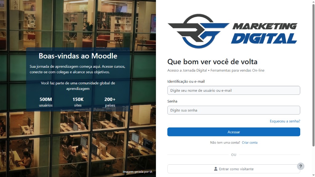 Campos de login — usuário e senha